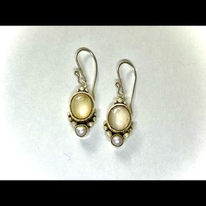 Real Silver and Moonstone Earrings